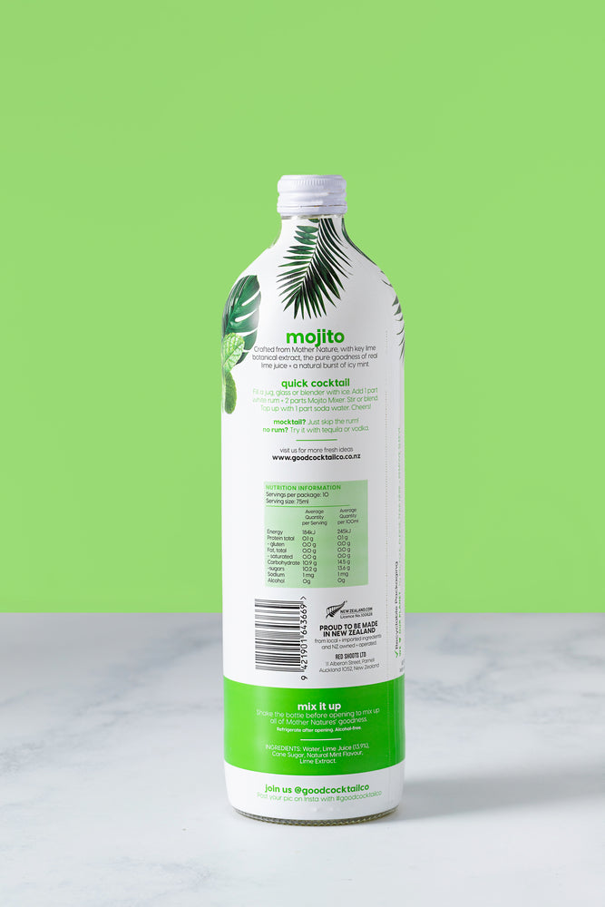 Back of mojito bottle